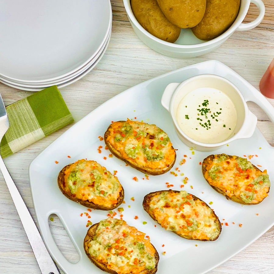 Buffalo Chicken Dip on Potato Half Shells - Potatoes USA - Philippines