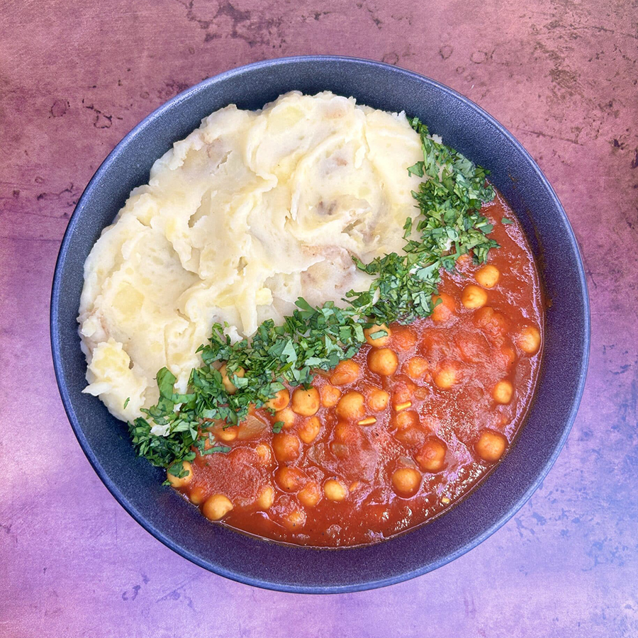 Moroccan Curried Chickpeas Over Coconut Milk Mashed Potatoes - Potatoes USA - Philippines