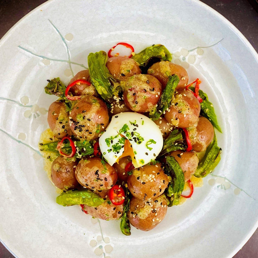 Dashi Poached Potatoes with Shishito Peppers - Potatoes USA - Philippines