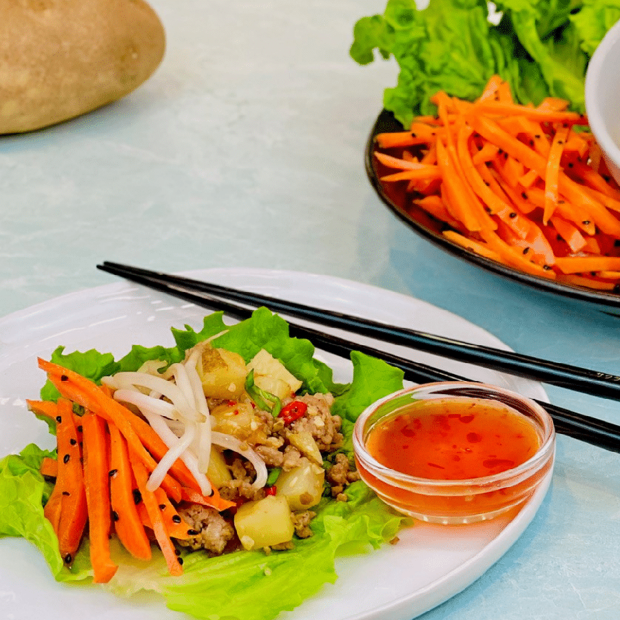 East Meets West Potato Lettuce Wraps - Potatoes USA - Philippines