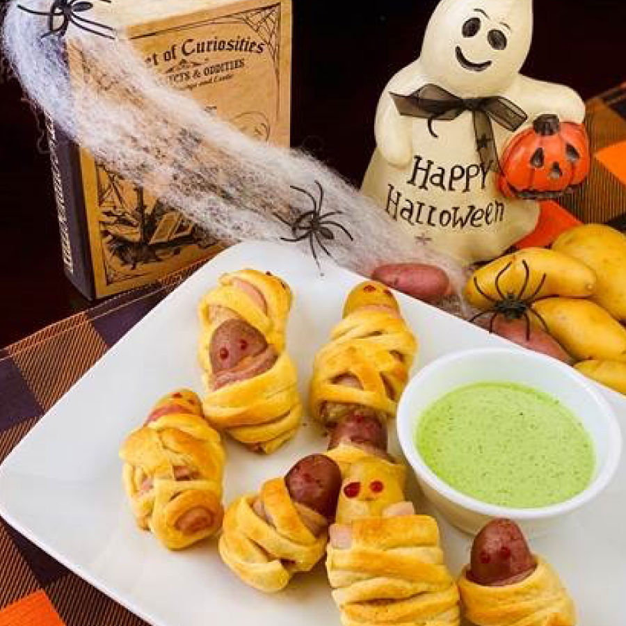 Fingerling Potato Mummies with Green Goo Dipping Sauce - Potatoes USA - Philippines