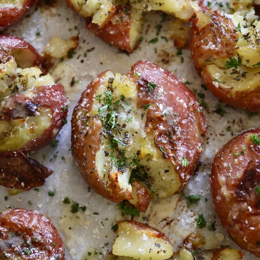 Garlic Butter & Herb Smashed Potatoes - Potatoes USA - Philippines