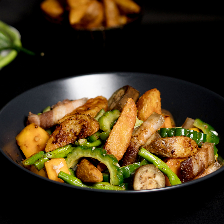 Potato Wedges Pinakbet with Crispy Bagnet - Potatoes USA - Philippines