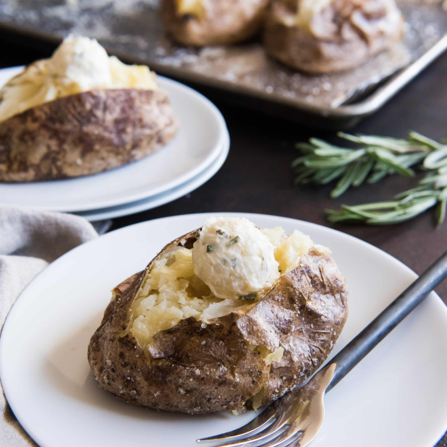Salt Crusted Baked Potatoes with Roasted Garlic & Rosemary Butter - Potatoes USA - Philippines
